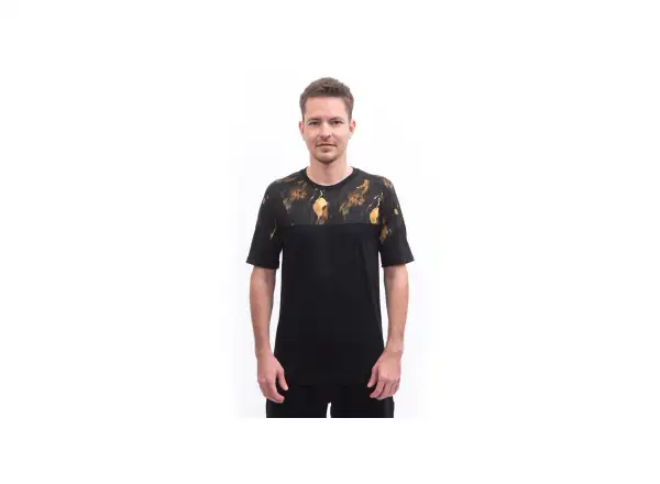 Sensor Merino Impress pánské triko krátký rukáv černá/Cosmos