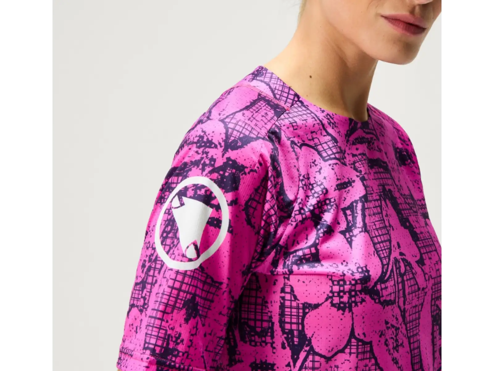 Endura LTD Grid Floral dámský dres krátký rukáv Pink Pop