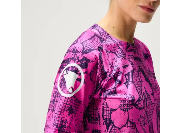 Endura LTD Grid Floral dámský dres krátký rukáv Pink Pop
