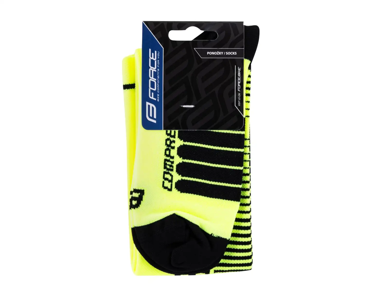 Force Compress kompresní elastické podkolenky fluo/černá