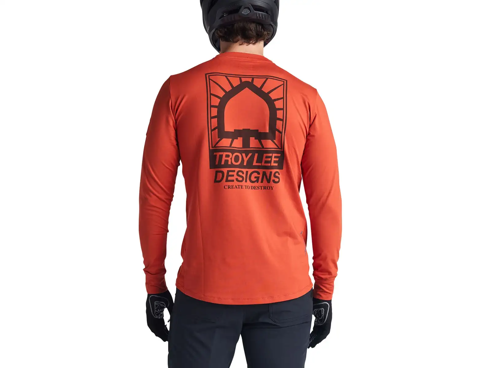 Troy Lee Designs Ruckus Ride Tee Create To Destroy pánský dres dlouhý rukáv Brick