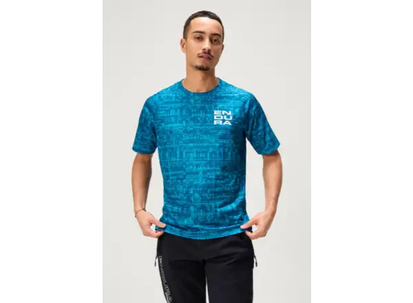 Endura LTD Grid Print pánský dres krátký rukáv Atlantic