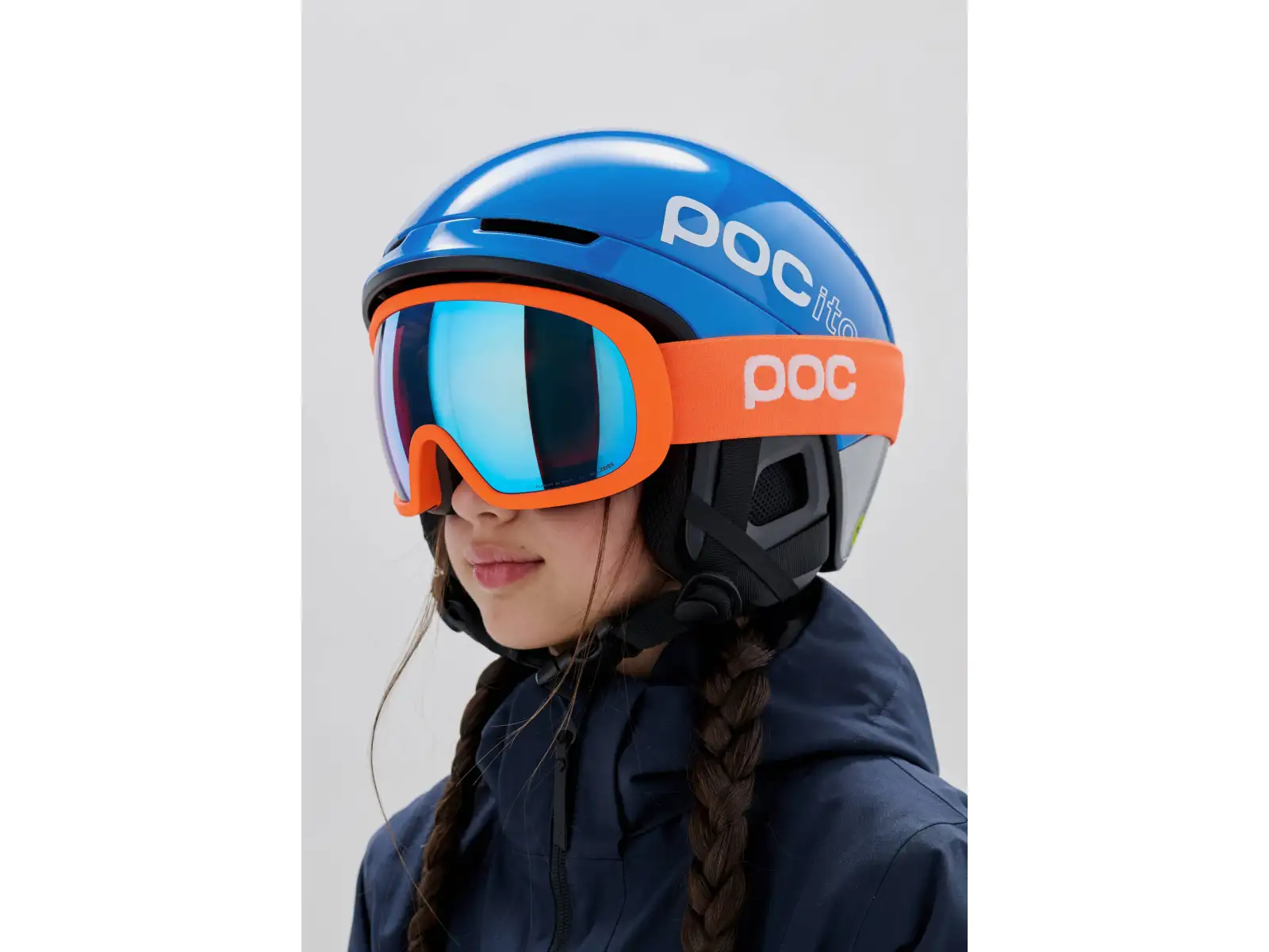POC Fovea Mid lyžařské brýle Zink Orange/Partly Sunny Blue