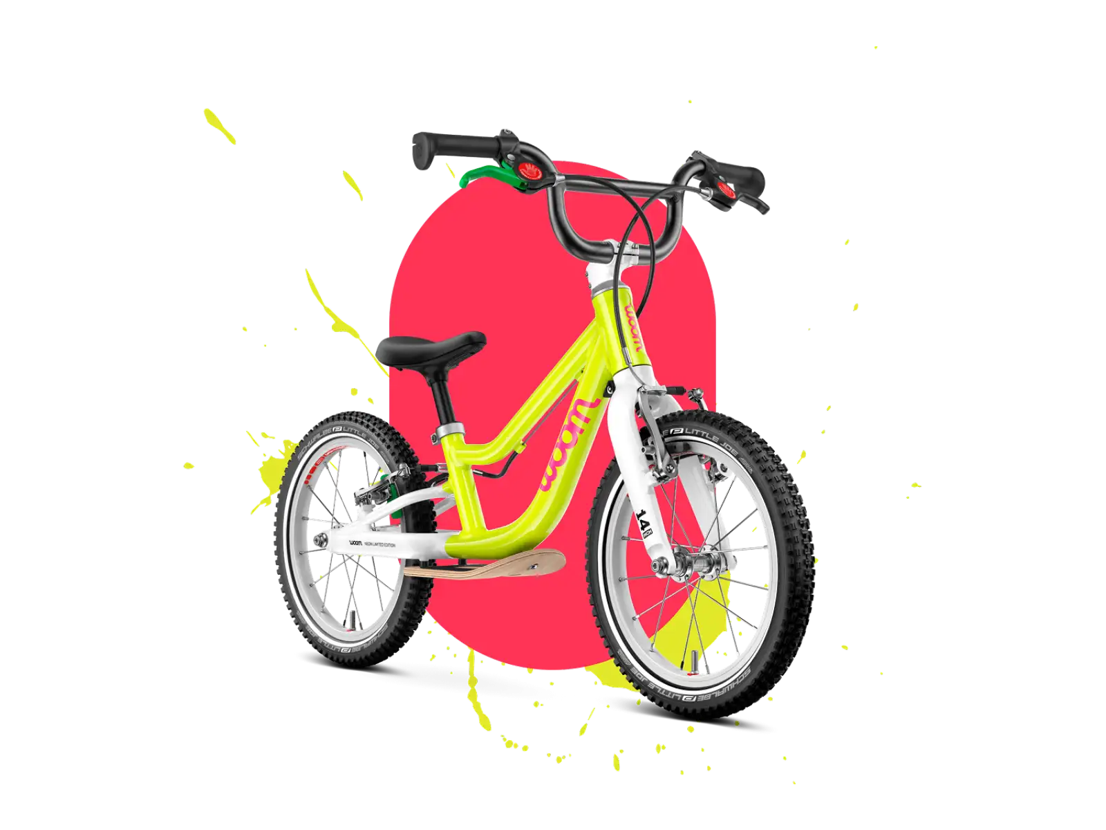 Woom GO 1 PLUS dětské odrážedlo neon lime