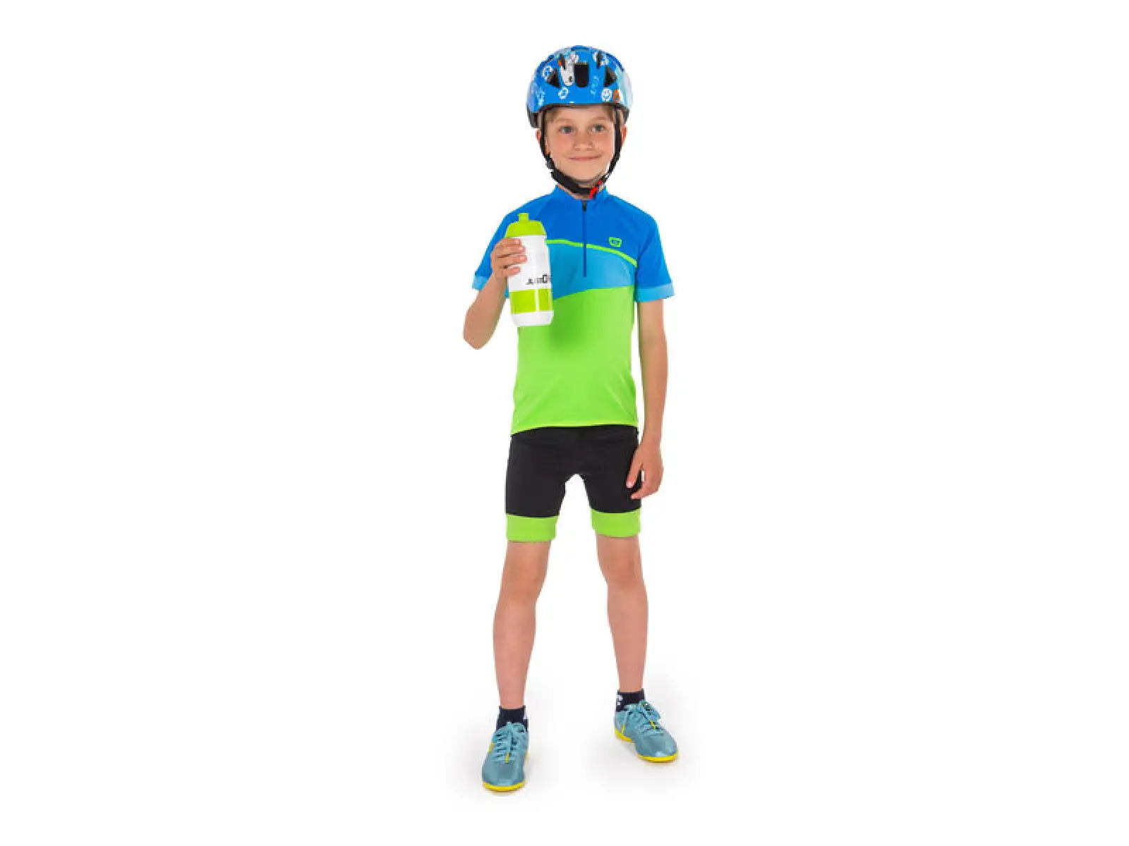 Etape Peddy dětský dres krátký rukáv zelená/modrá