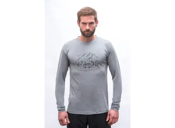 Sensor Merino Active Van Life pánské triko dl.rukáv šedá