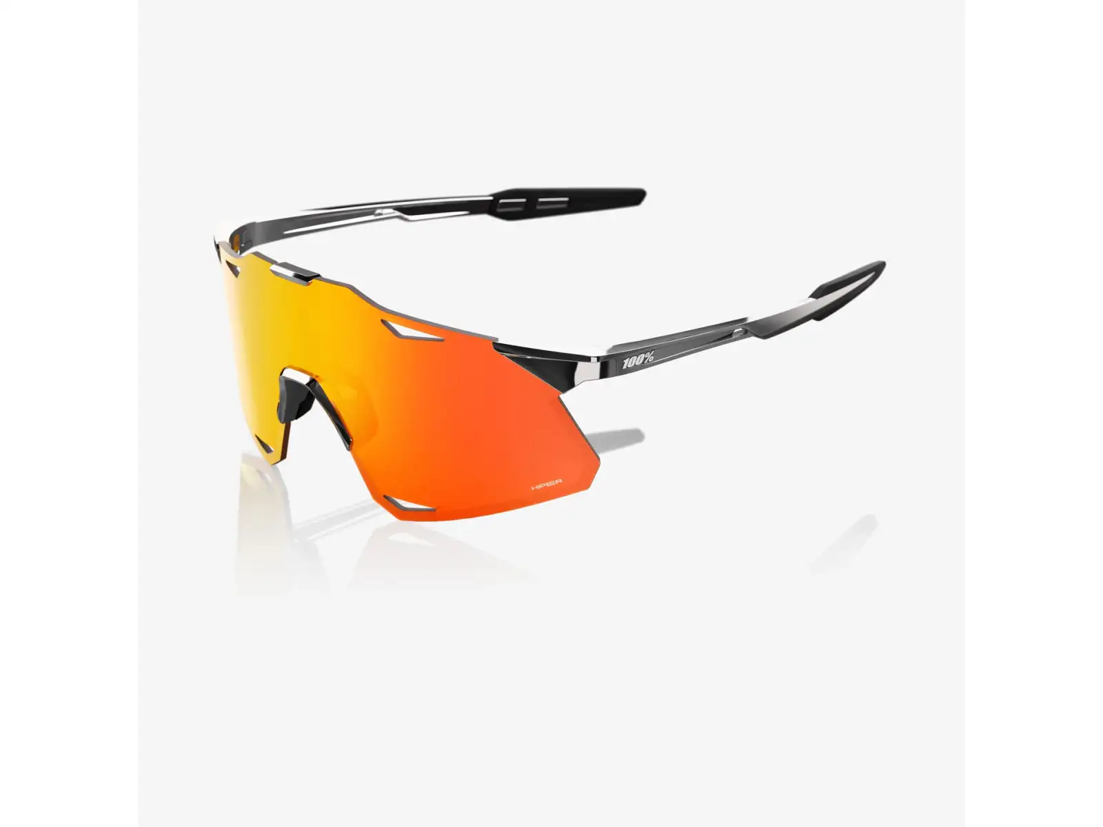 100% Hypercraft brýle Black Chrome/HiPER Red Mirror