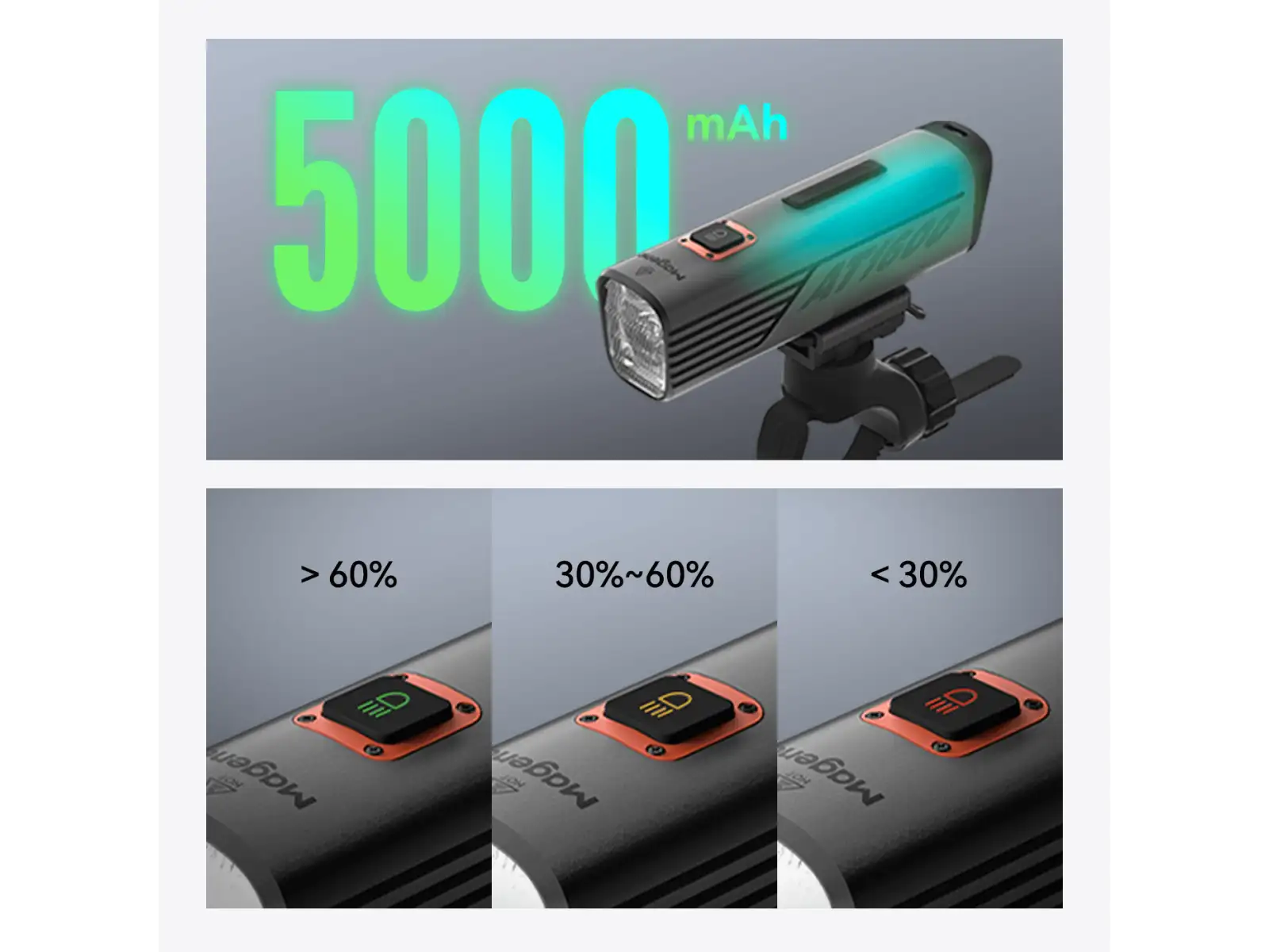 Magene AT1600 přední světlo s powerbankou