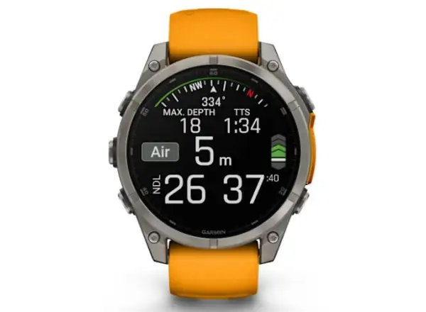 Garmin fenix 8 - 47 mm AMOLED Sapphire chytré hodinky Titanium Orange/Graphite