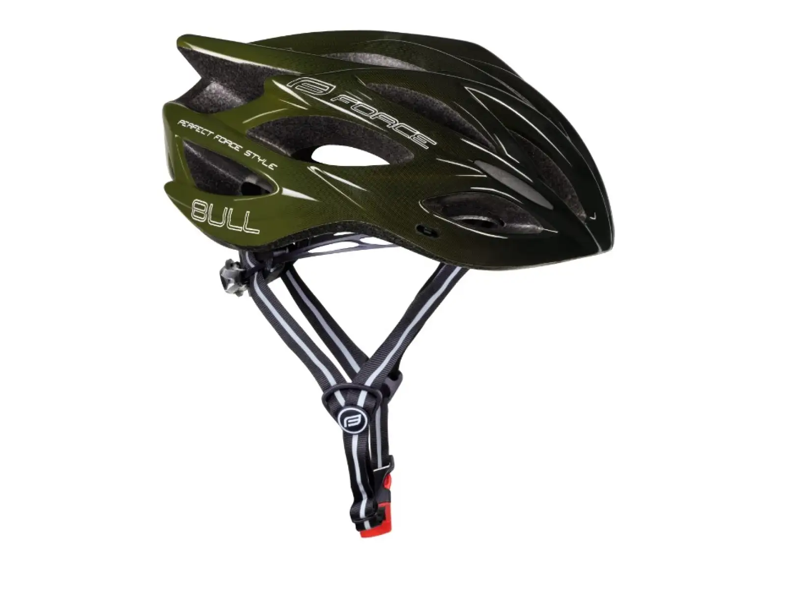 Force Bull Hue cyklistická přilba černá/army zelená