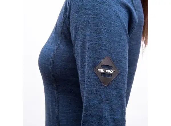 Sensor Merino Bold dámské triko dlouhý rukáv Cool Blue