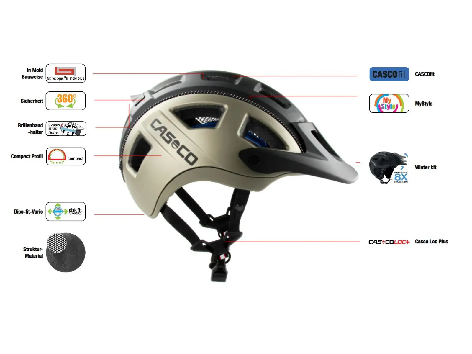 Casco MTBE 2 přilba Warm Black/Black Mat