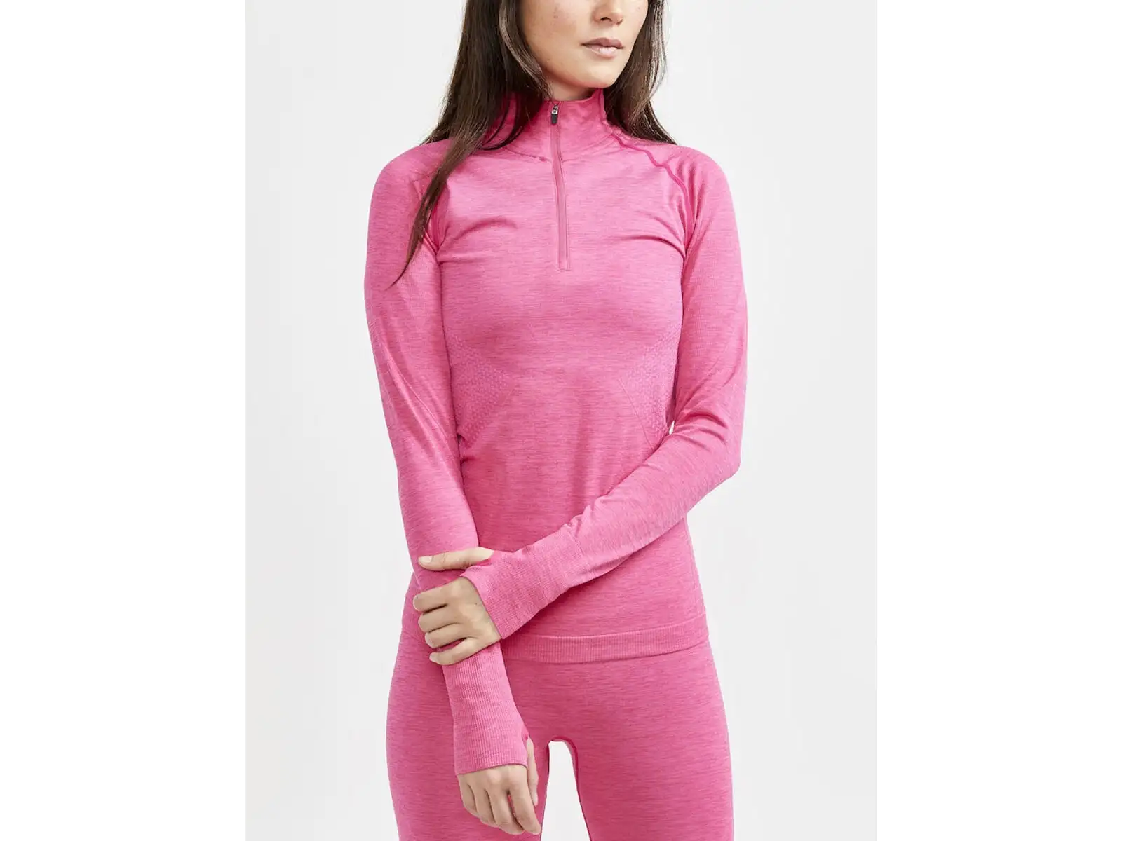 Craft CORE Dry Active Comfort Zip dámské triko dlouhý rukáv růžová