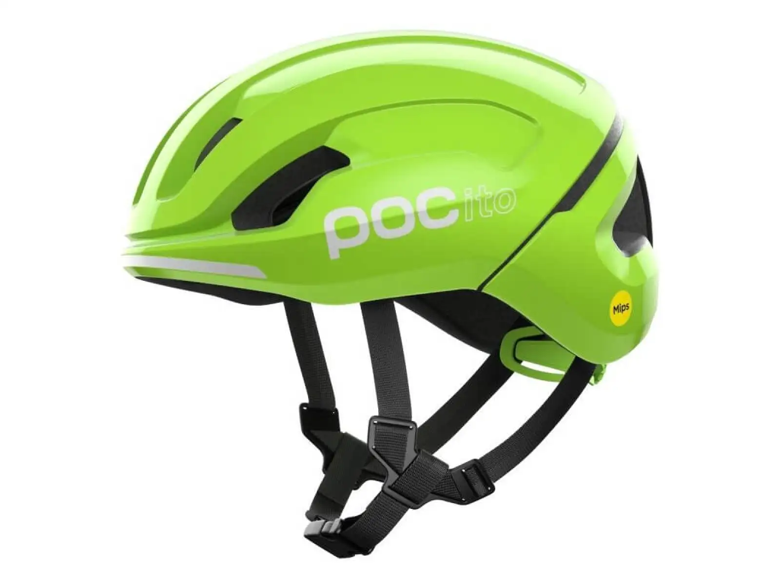 POC POCito Omne MIPS dětská přilba Fluorescent Yellow/Green