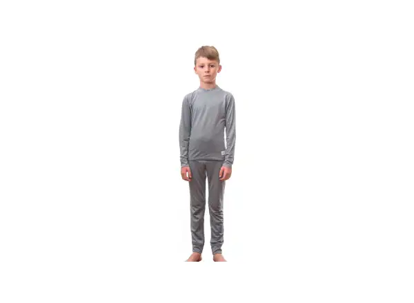 Sensor Merino Active set juniorské triko dlouhý rukáv + kalhoty šedá