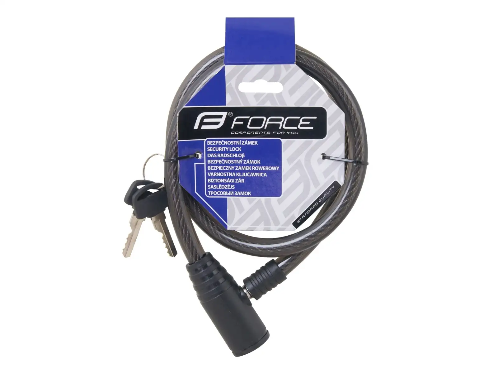 FORCE zámek spirála 80cm/12mm černý