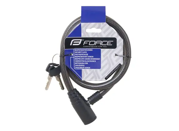 FORCE zámek spirála 80cm/12mm černý