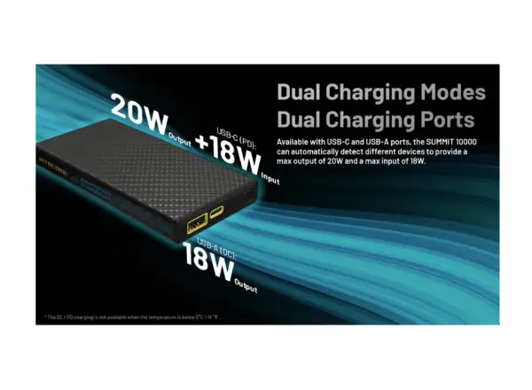 Nitecore výkonná Powerbanka do mrazu SUMMIT 10000, USB-C, až 3A výstup, 10000 mAh
