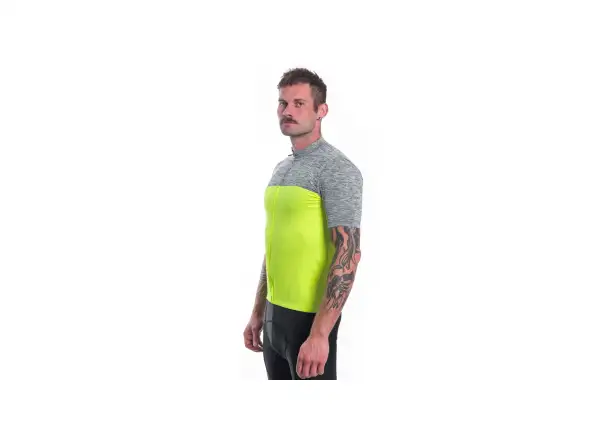 Sensor Cyklo Motion pánský dres krátký rukáv Neon Yellow/šedá