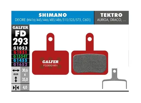 Galfer FD293 Advanced G1851 brzdové destičky pro Shimano/Tektro/TRP