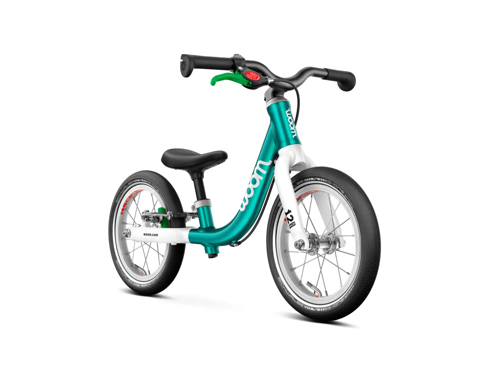 Woom GO 1 Metallic Turquoise 12 dětské odrážedlo