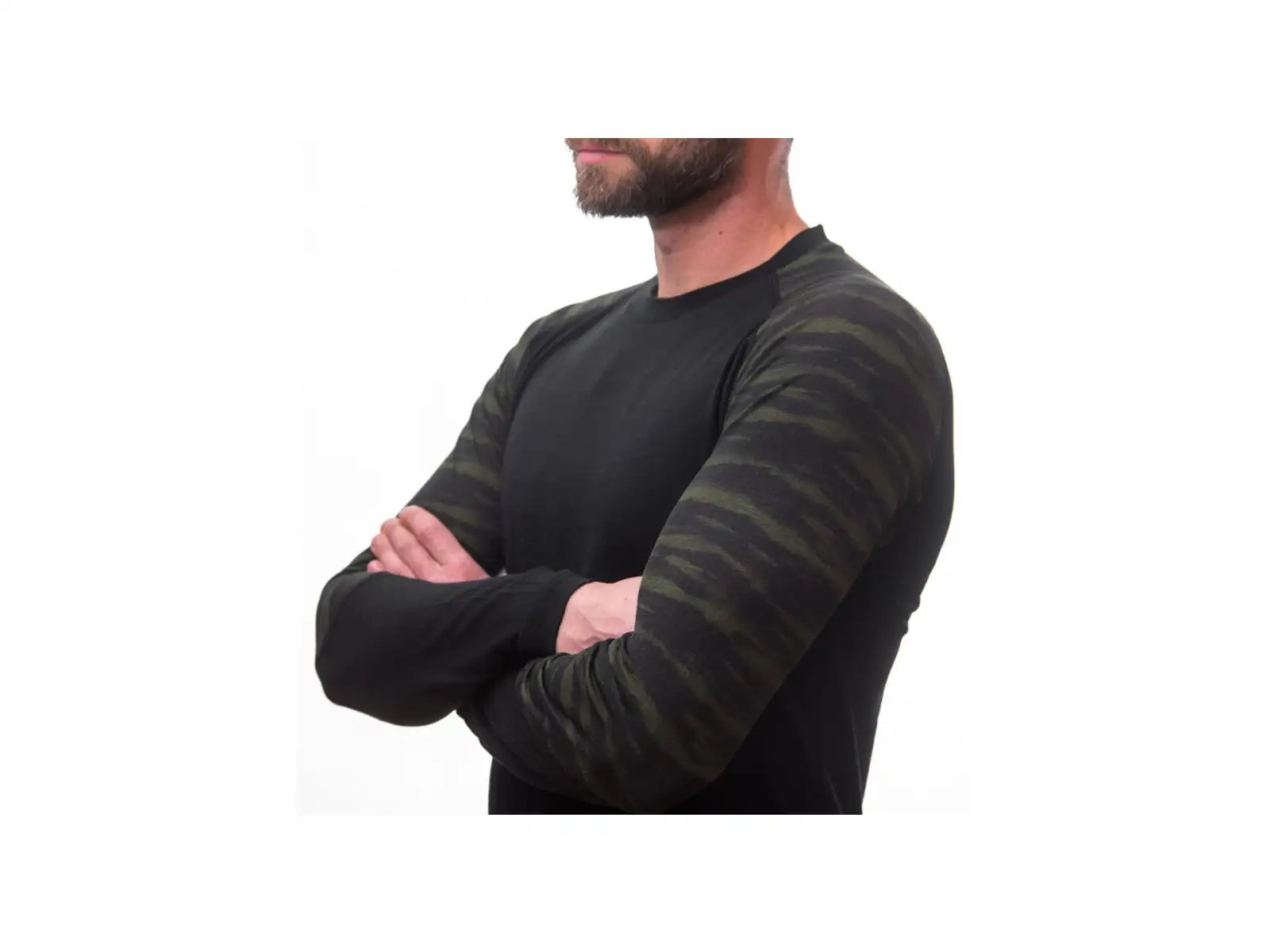 Sensor Merino Impress pánské triko dlouhý rukáv černá/Batik