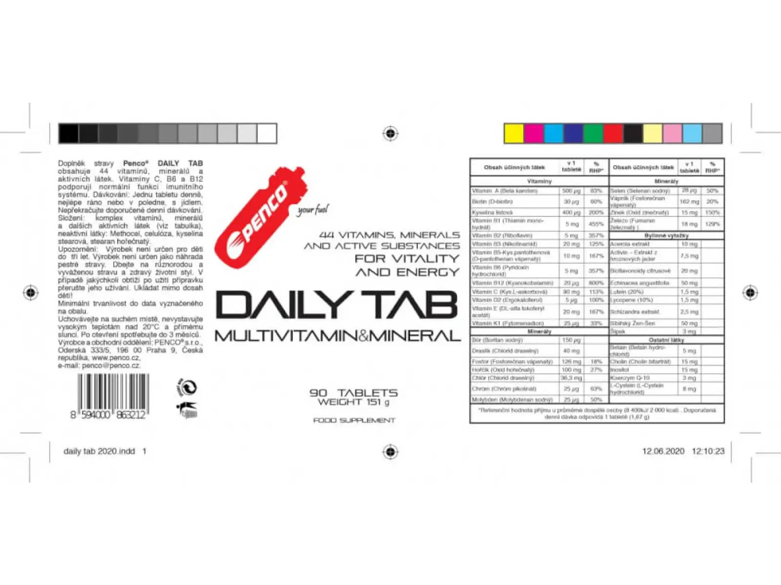 Penco Daily Tab 44 multivitamin s minerály 90 tablet