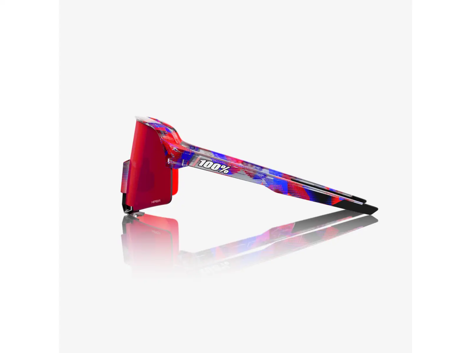 100% S3 brýle FDJ Gloss Translucent Red/Blue/HiPER Fire Red Mirror Lens