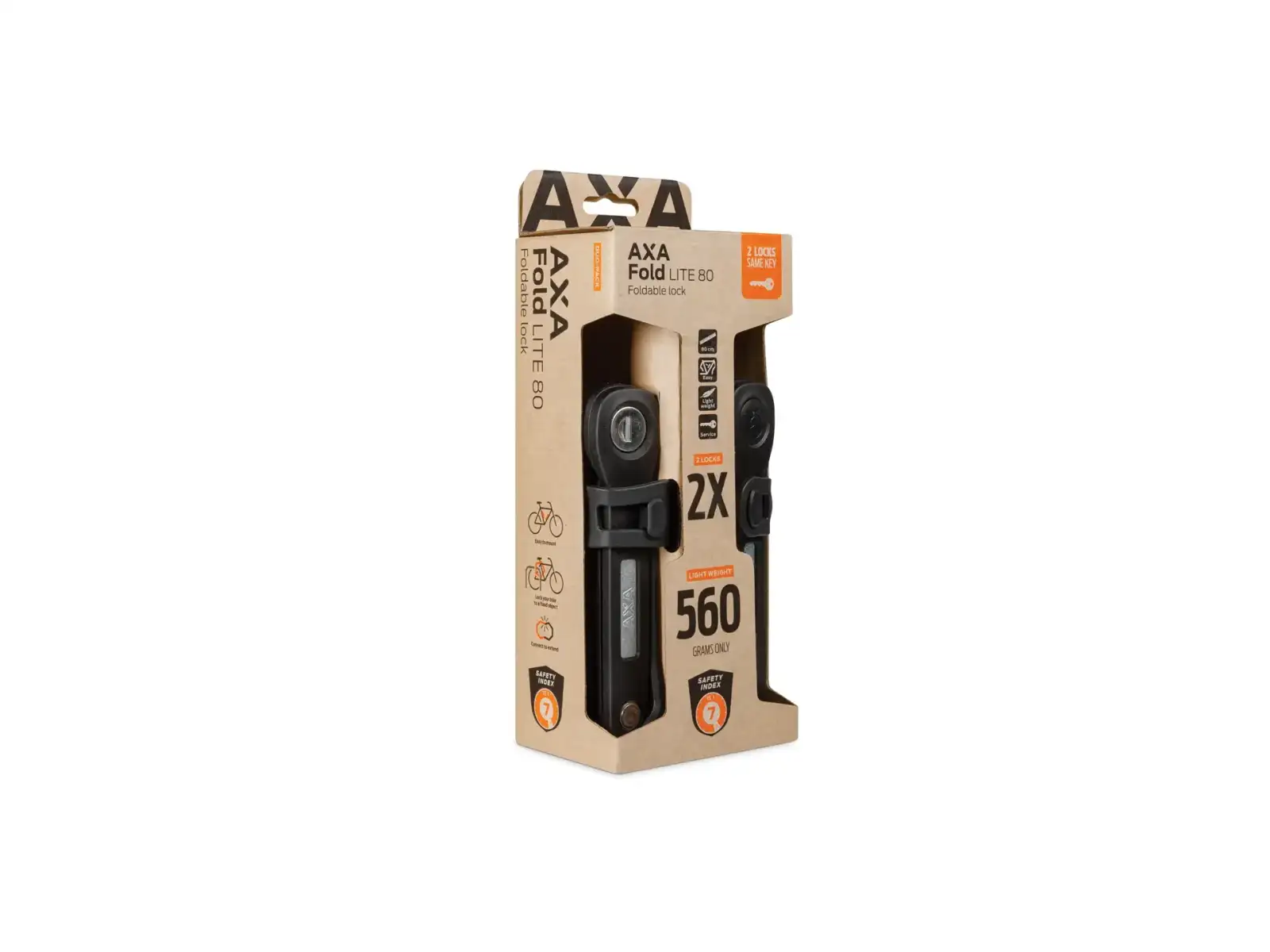 Axa Fold Lite 80 zámek Duo Pack