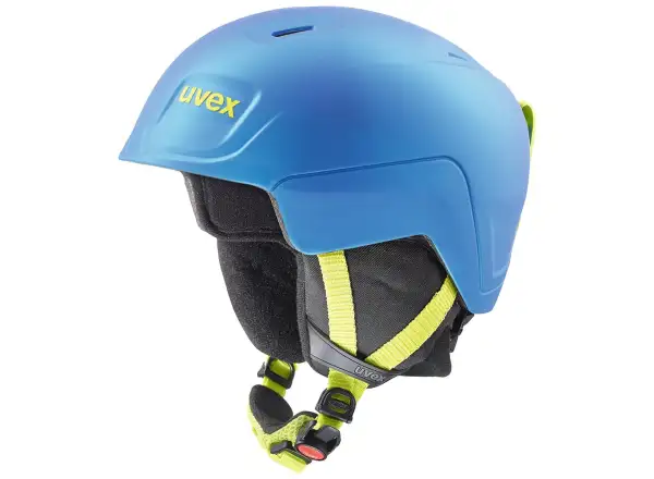 Uvex Manic Pro dětská lyžařská helma blue/lime mat
