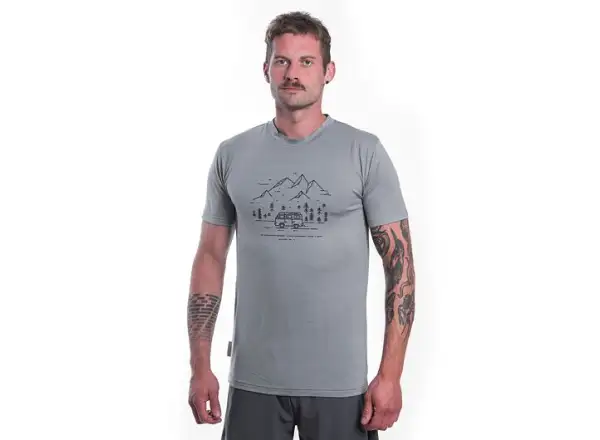 Sensor Merino Active Van Life pánské triko krátký rukáv šedá