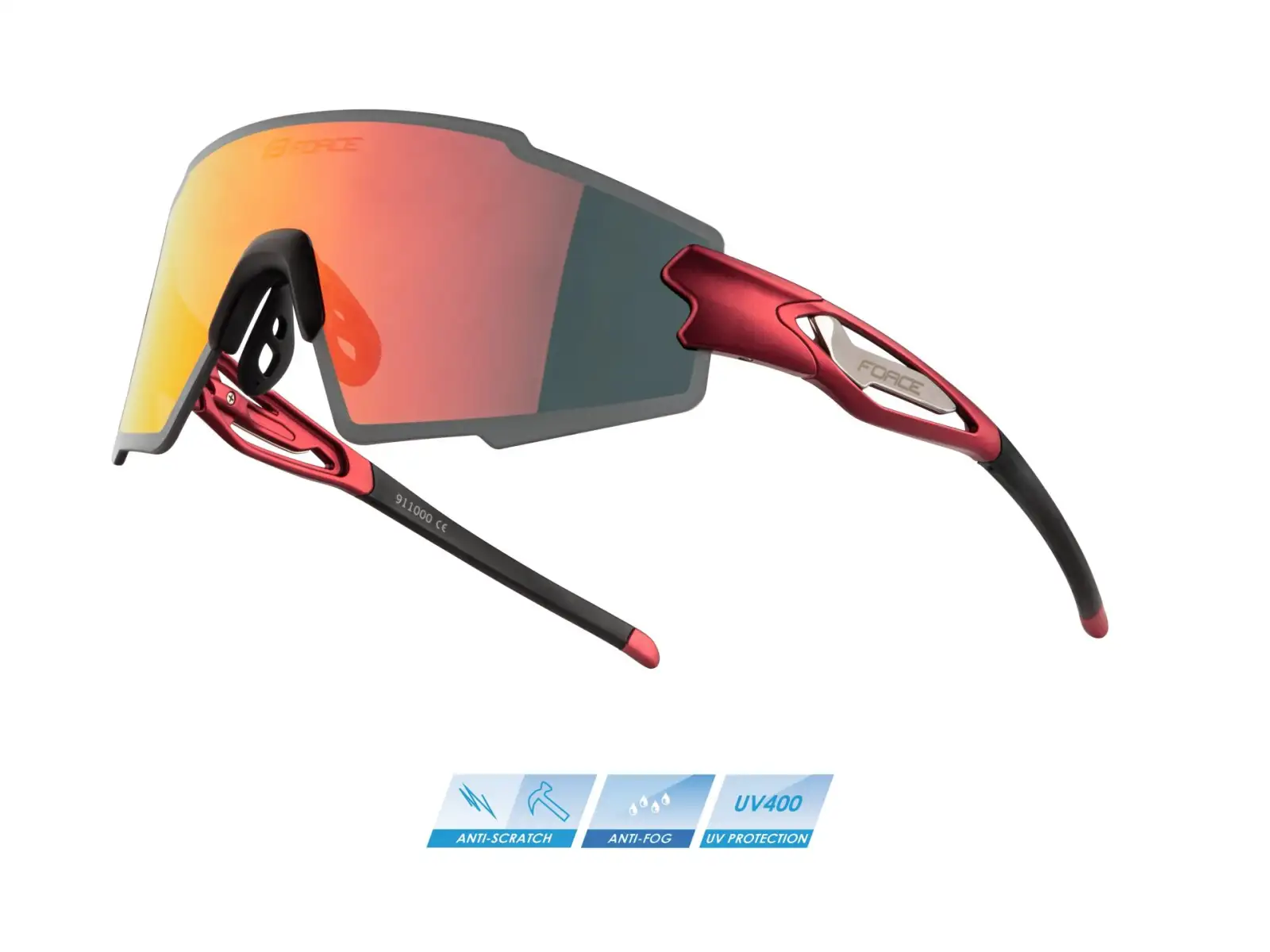 Force Mantra cyklistické brýle červená/červená polarizační skla