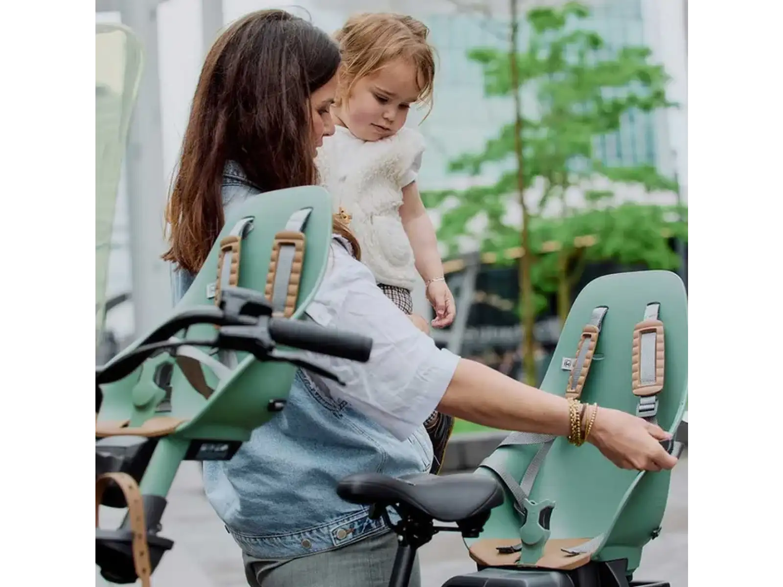 Urban Iki Ta-ke zadní sedačka na kolo pro MIK nosiče Icho Green/Kurumi Brown