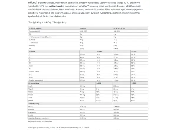 Sponser Long Energy hypotonický nápoj s peptidy 1200 g