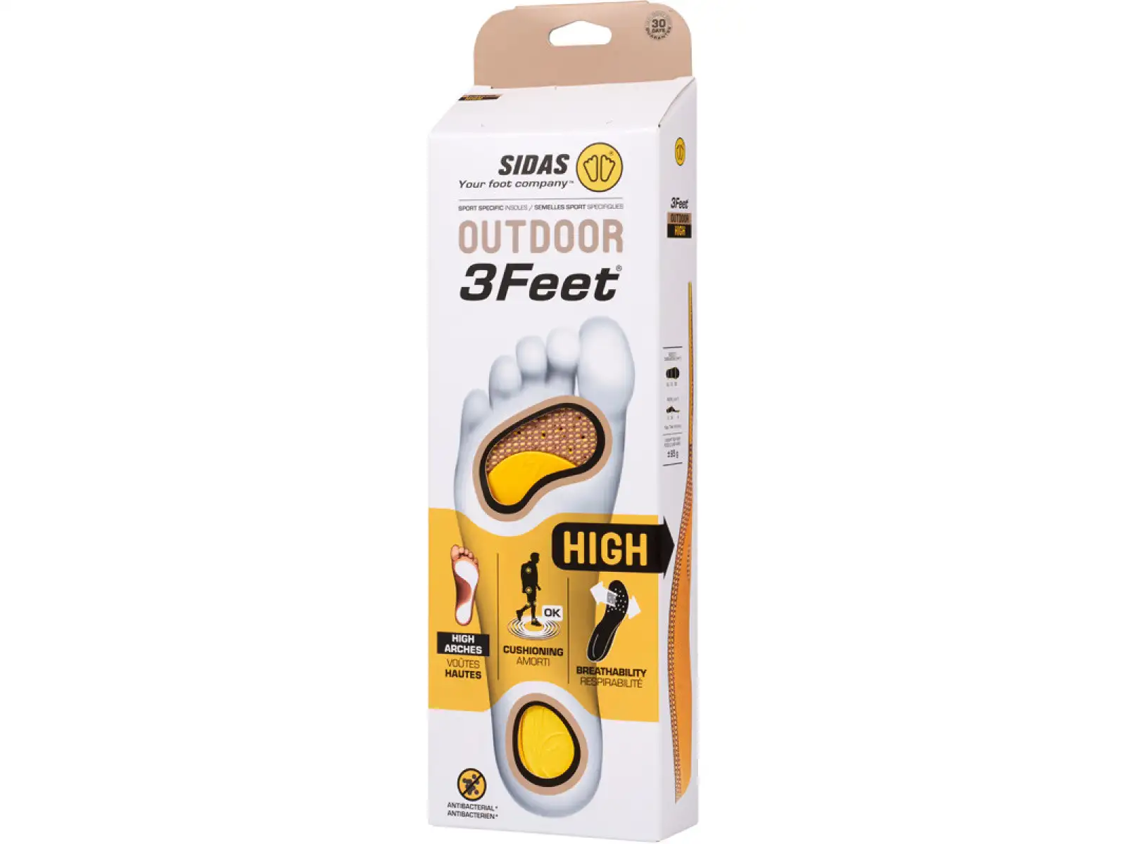 Sidas 3Feet Outdoor High vložky do bot vysoká klenba 1 pár