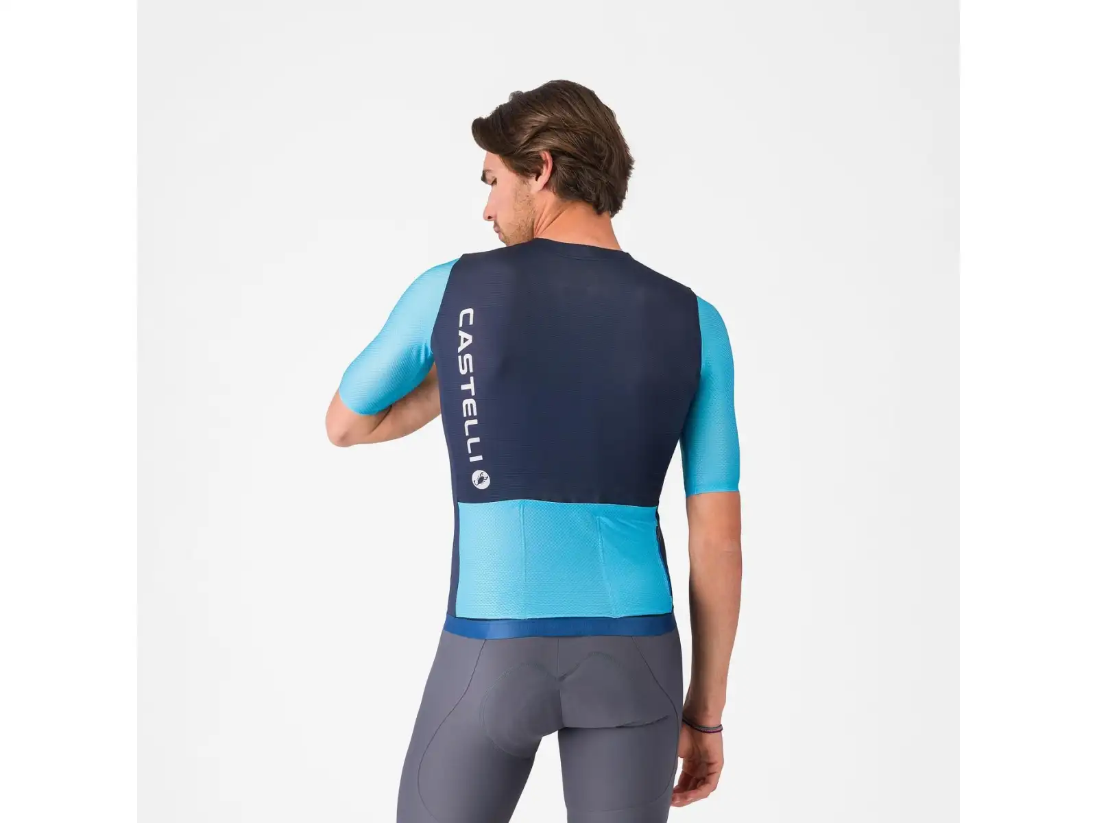 Castelli Corretto pánský dres krátký rukáv Belgian Blue/Blue Fiamma-White