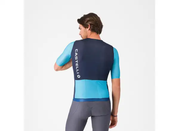Castelli Corretto pánský dres krátký rukáv Belgian Blue/Blue Fiamma-White