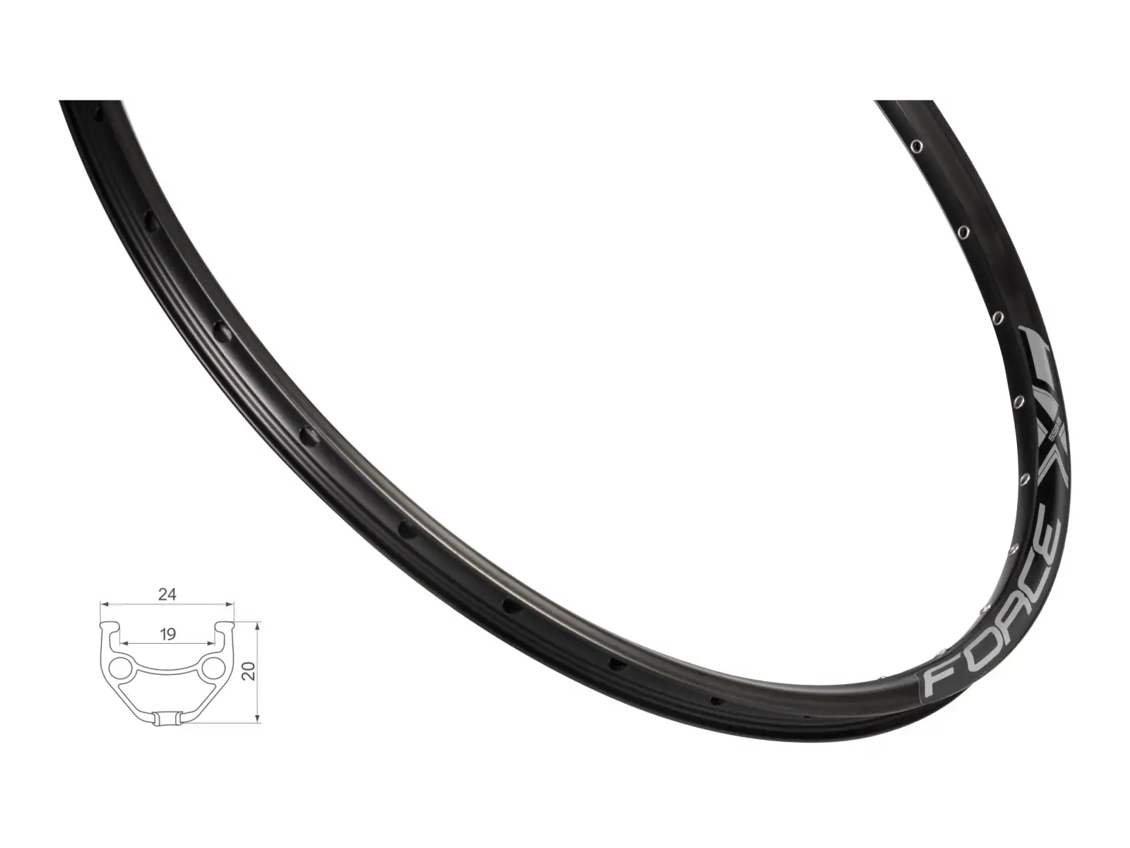 Force XC Basic Disc 559x19 ráfek 36 děr černá