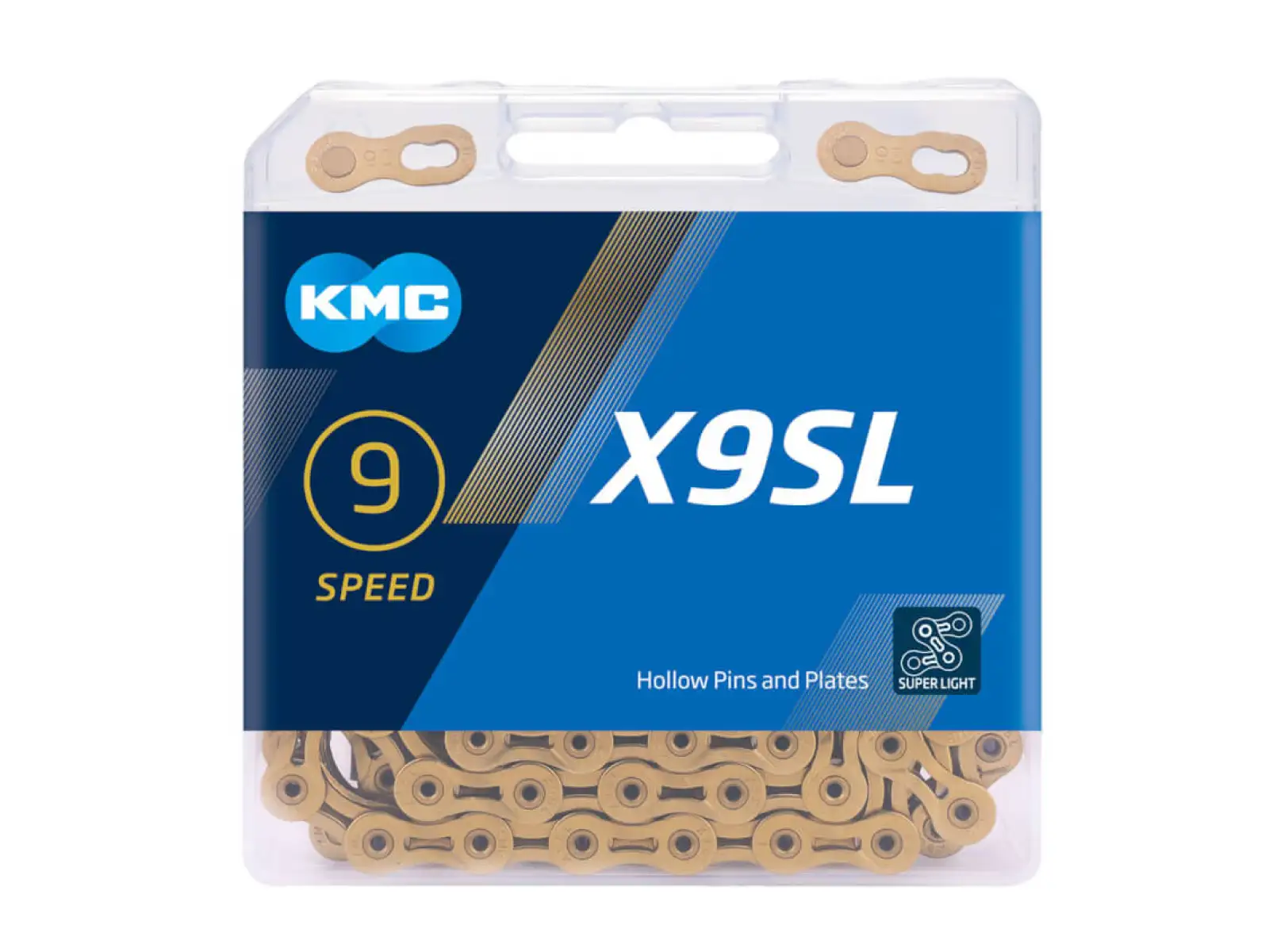 KMC řetěz X9SL zlatá 114 článků