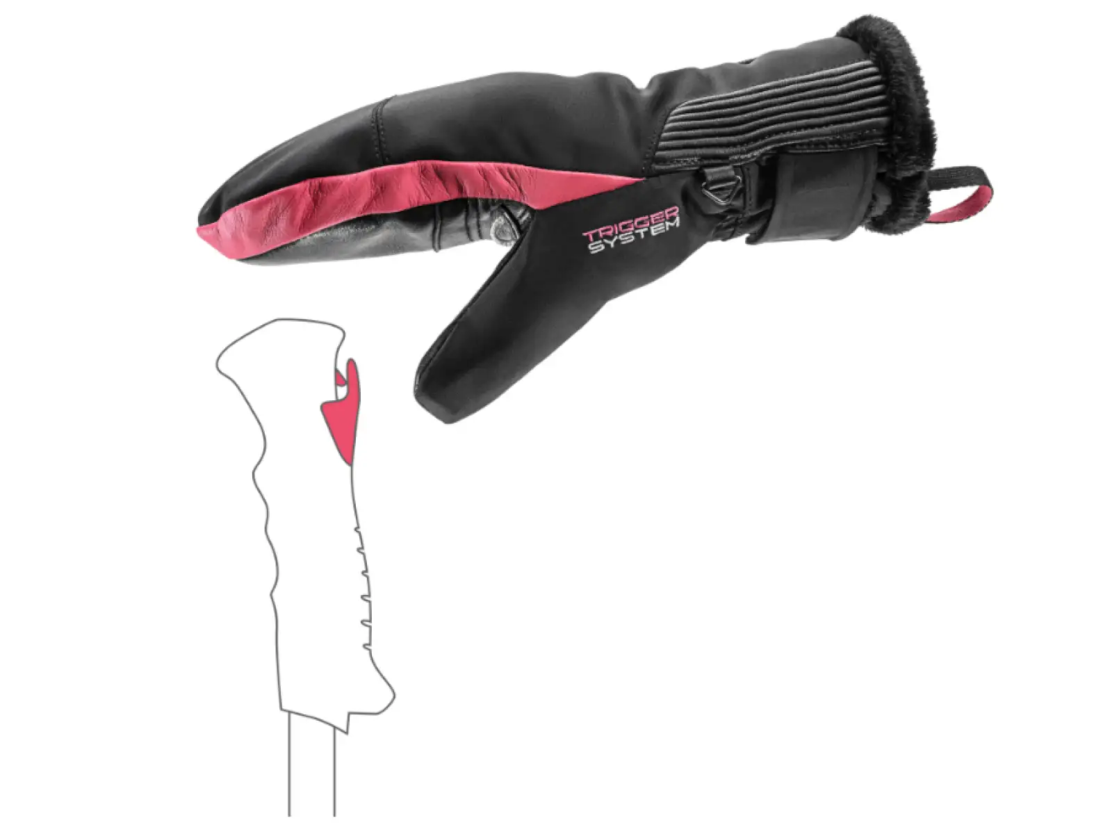 Leki Vallarta 3D Women Mitt dámské palčáky Black-Rose