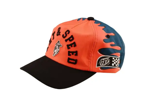 Troy Lee Designs Unstructured Curved Finish Line kšiltovka Coral/Blue