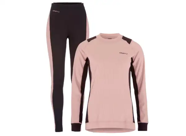 Craft Core Dry Baselayer dámský set triko dlouhý rukáv+kalhoty růžová