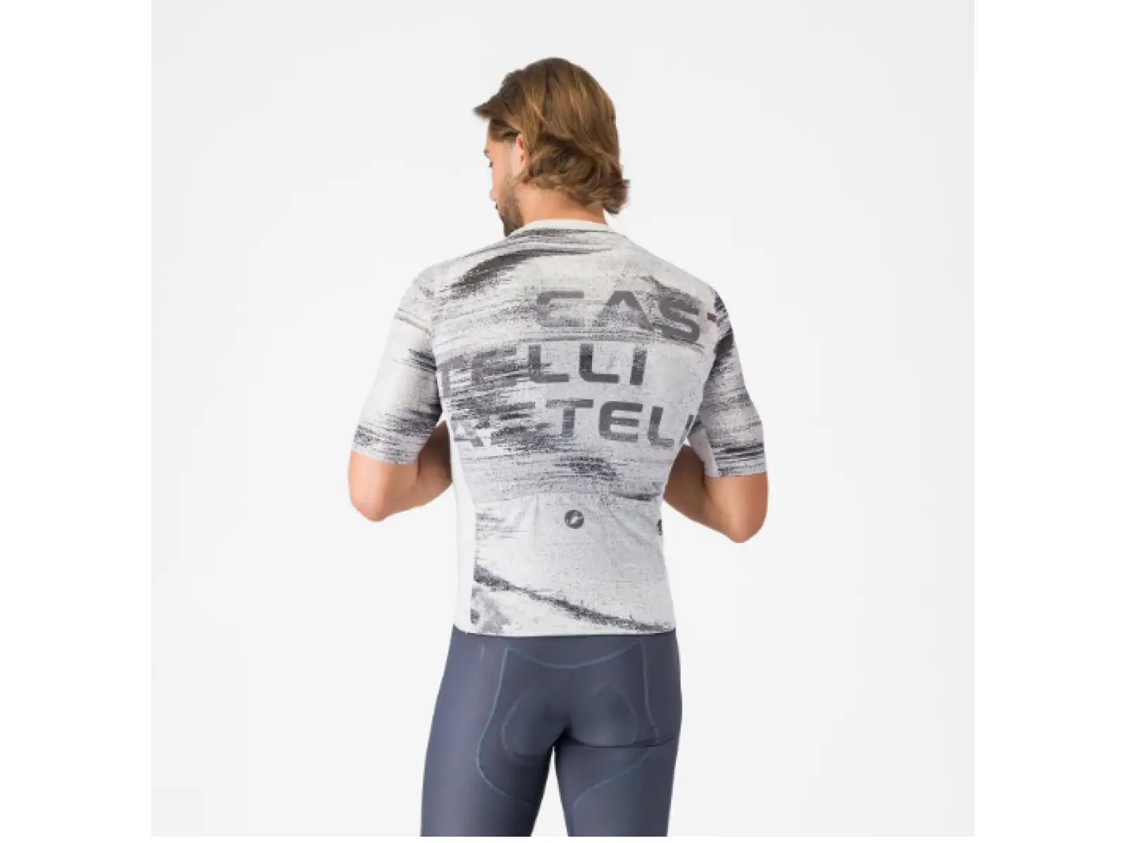 Castelli Stratus Logo pánský dres krátký rukáv White/Smoky Gray