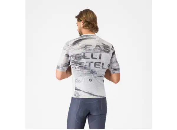 Castelli Stratus Logo pánský dres krátký rukáv White/Smoky Gray