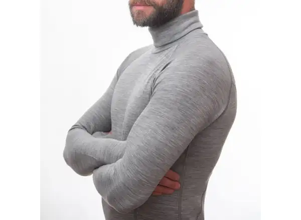 Sensor Merino Bold Neck pánské triko dlouhý rukáv Cool Gray