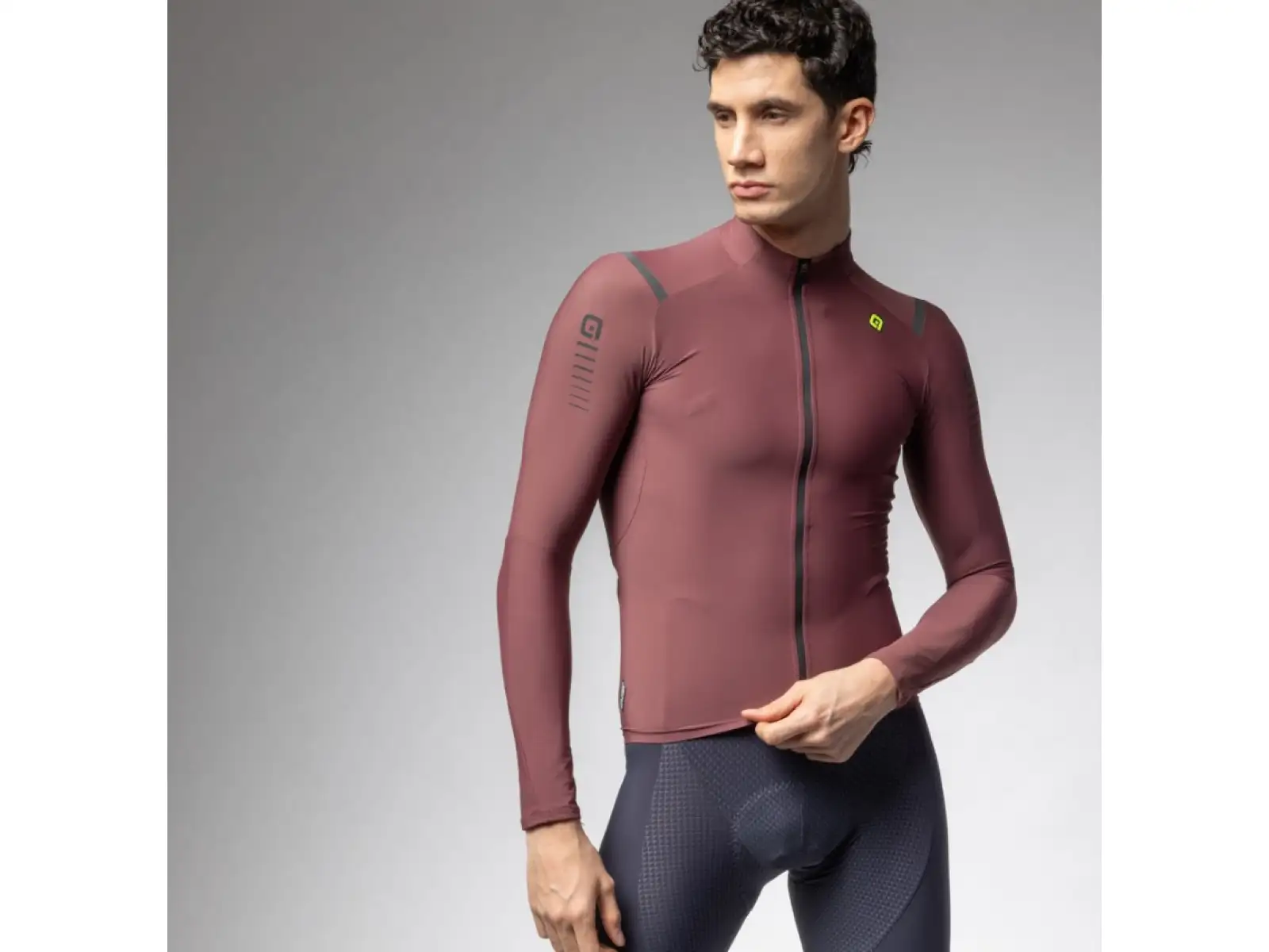 Alé R-EV1 Warm Race pánský zateplený dres dlouhý rukáv Burgundy