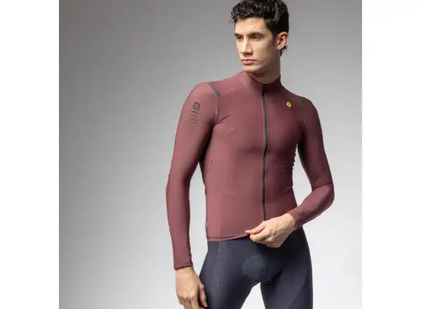 Alé R-EV1 Warm Race pánský zateplený dres dlouhý rukáv Burgundy
