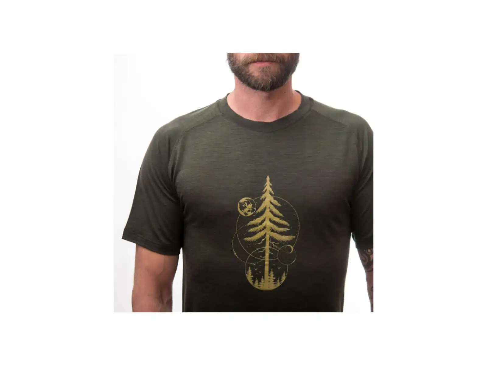 Sensor Merino Air Earth pánské triko krátký rukáv Olive Green
