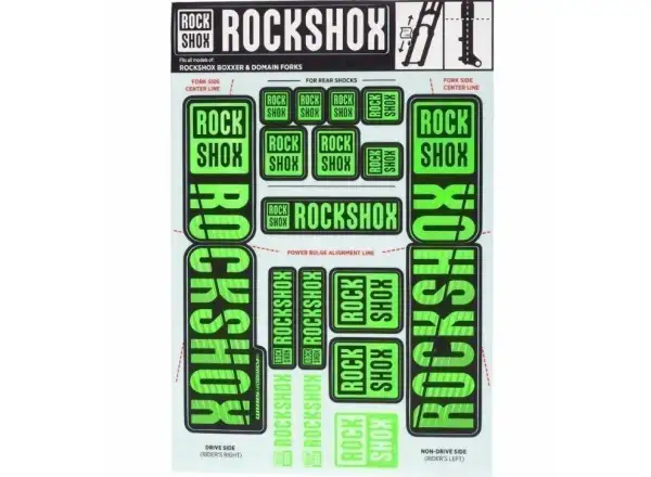 Rock Shox Decal Kit Neon Green pro BoXXer/Domain Dual Crown