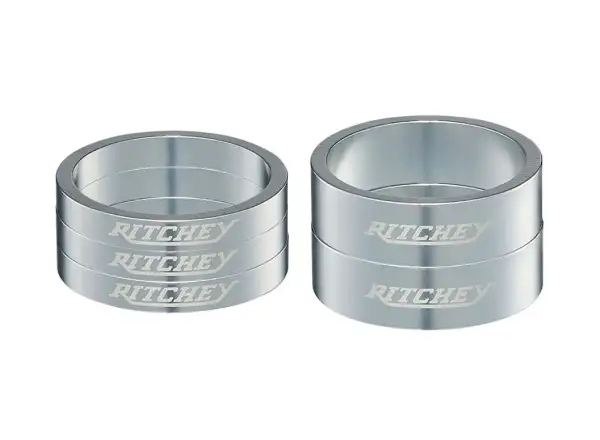 Ritchey Spacer Set 1 1/8" - 2x10mm/3x5mm HP Silver